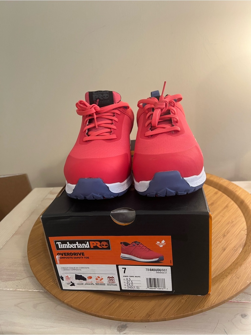 Timberland PRO Woman’s Pink Overdrive  in Bright pink-with Blue Accents Size 7